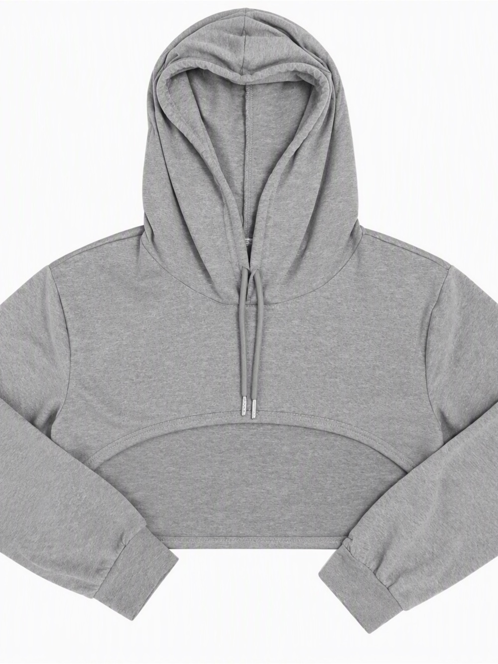 Women's Gray Cropped Hoodie Sweatshirt